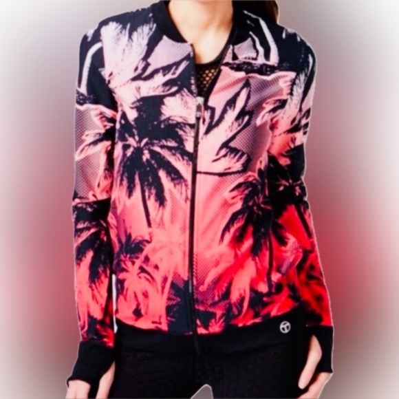 Anthropologie Trina Turk Recreation Palm Beach Activewear Zip Jacket Size XS - Picture 1 of 6